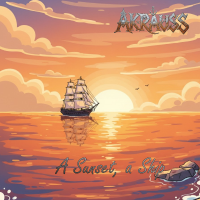 A sunset, A ship