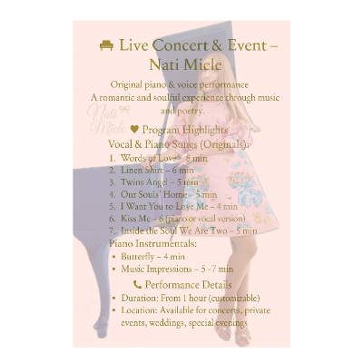 NatiMiele live performance pianoforte e voce